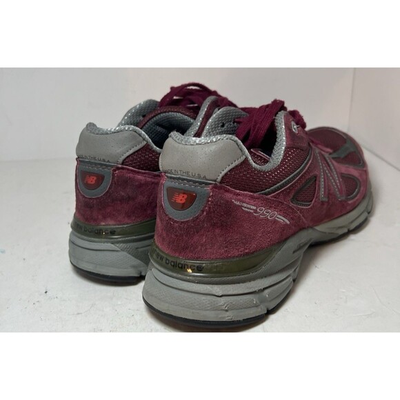 New Balance Shoes Mens 7.5 990v4 Burgundy Grey Sneakers Made in USA M990BU4 main image 7